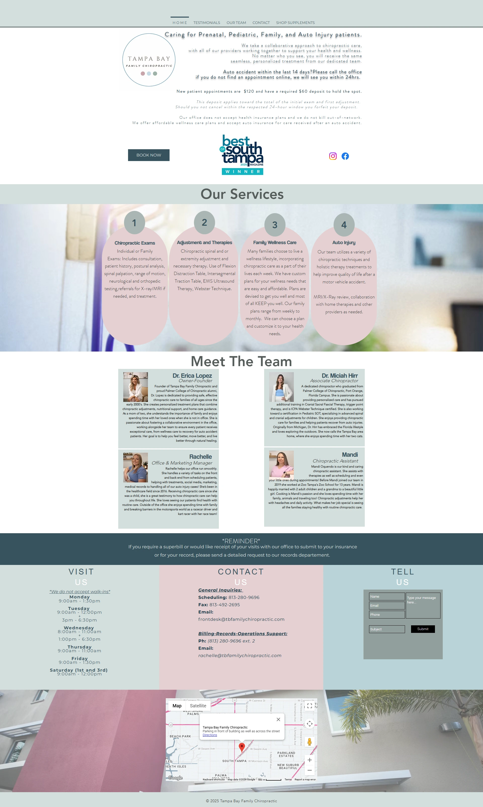 Before — Tampa Bay Family Chiropractic old website