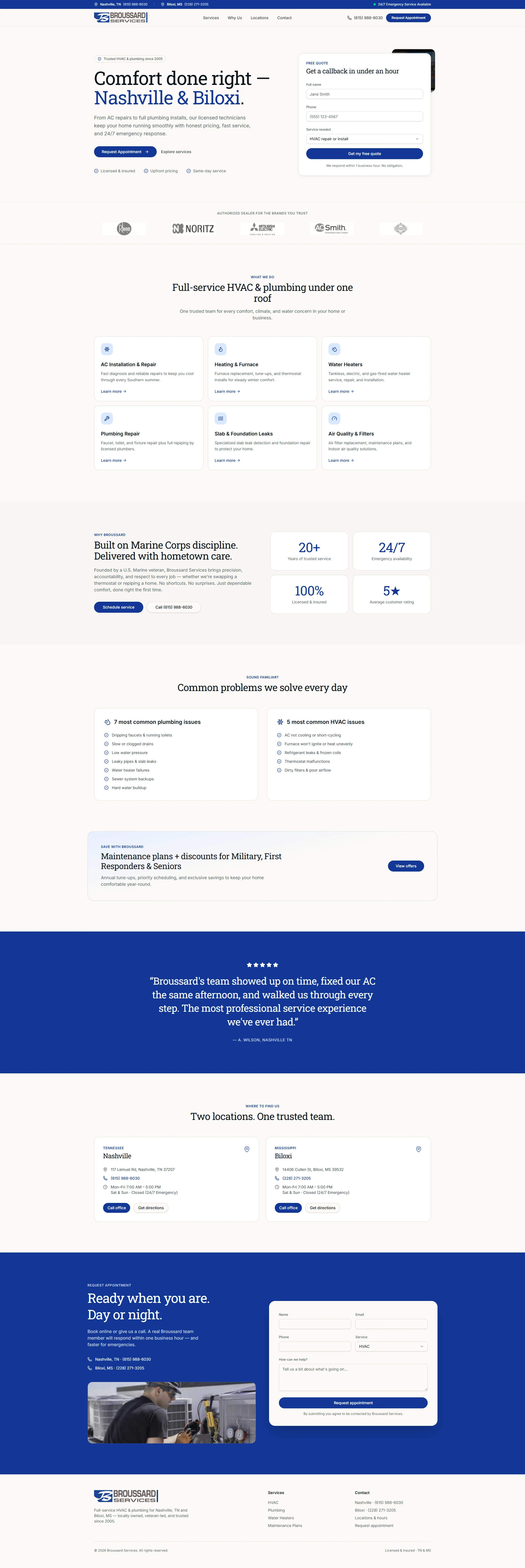 After — Broussard Services redesigned website