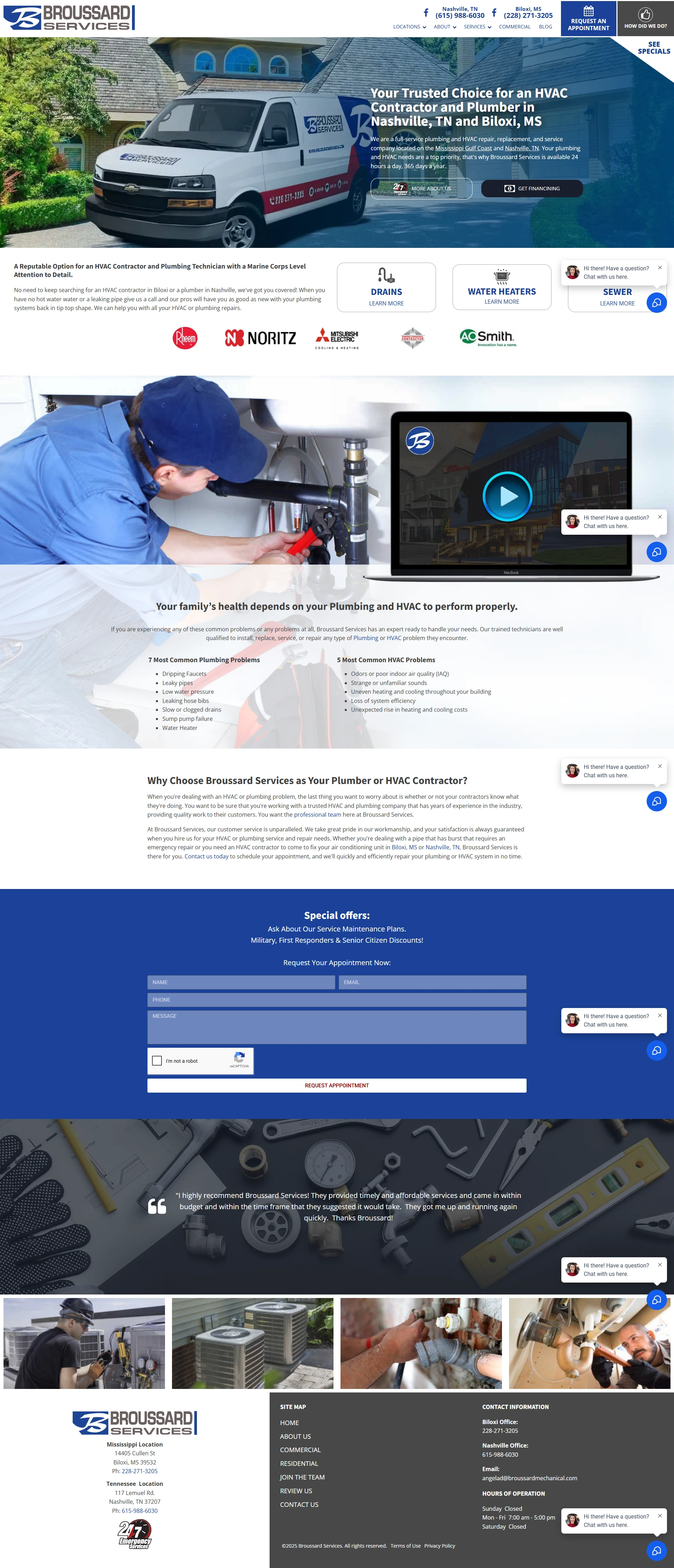 Before — Broussard Services old website